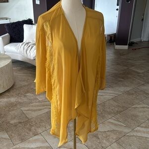 Lightweight mustard, yellow, Honey Bell kimono